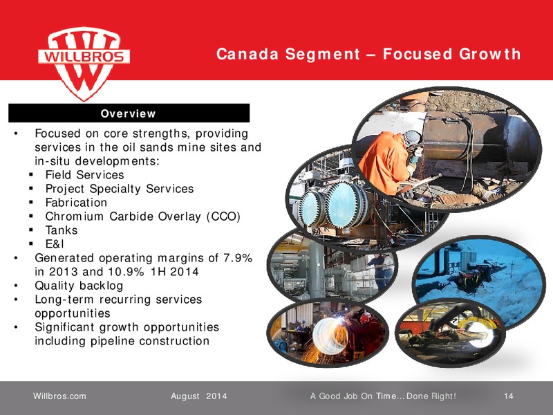 ENERCOM'S THE OIL & GAS CONFERENCE 19 – Willbros Group, Inc – slide 13