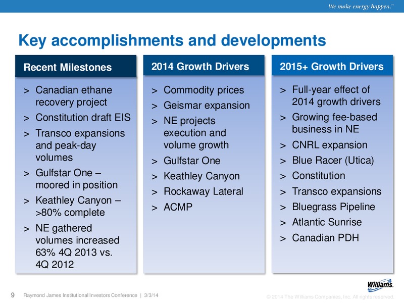 Raymond James Institutional Investors – Williams Companies, Inc. – slide 7