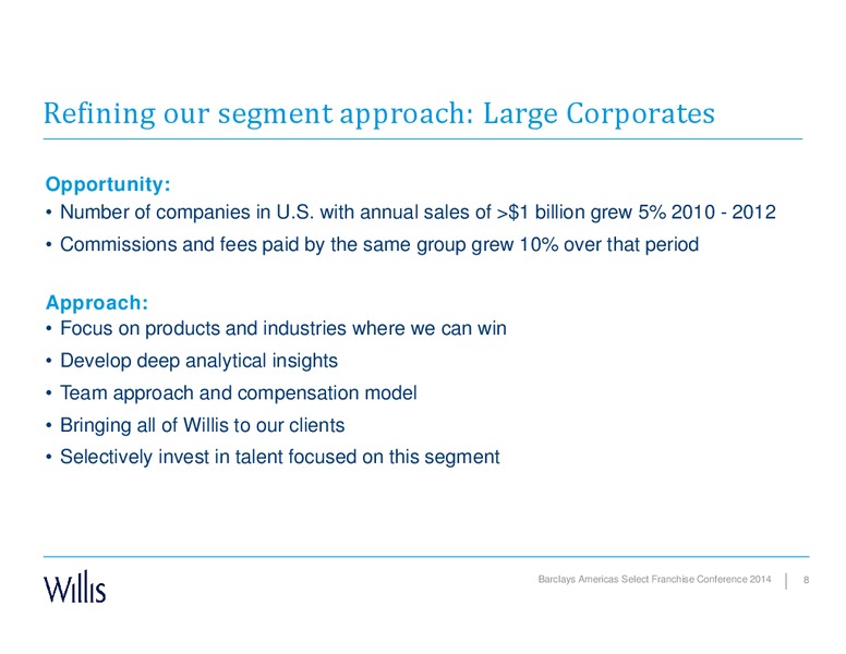 BARCLAYS AMERICAS SELECT FRANCHISE CONFERENCE 2014 – Willis Group Holdings Public Limited Company – slide 6