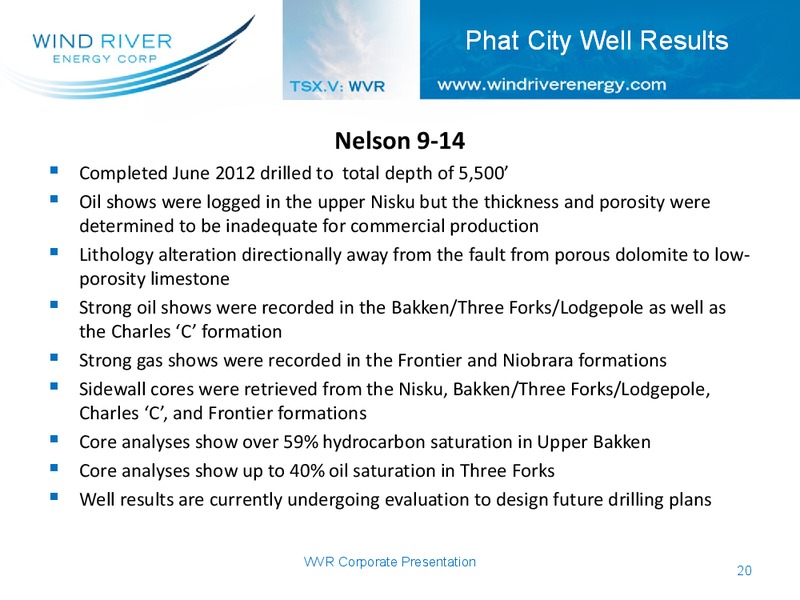 CORPORATE PRESENTATION – Wind River Energy Corporation – slide 15