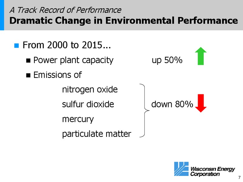 Investor Presentation – Wisconsin Energy Corp. – slide 6