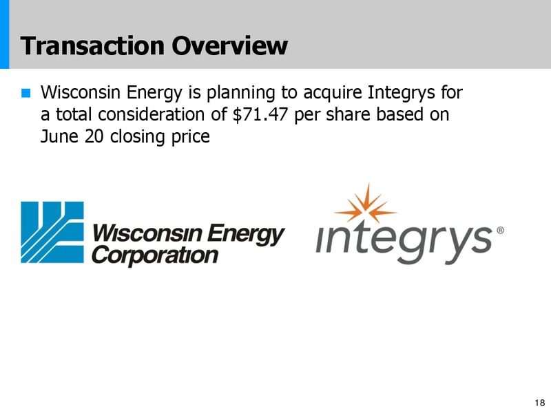 INVESTOR PRESENTATION – Wisconsin Energy Corp. – slide 17