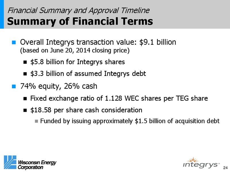 INVESTOR PRESENTATION – Wisconsin Energy Corp. – slide 23