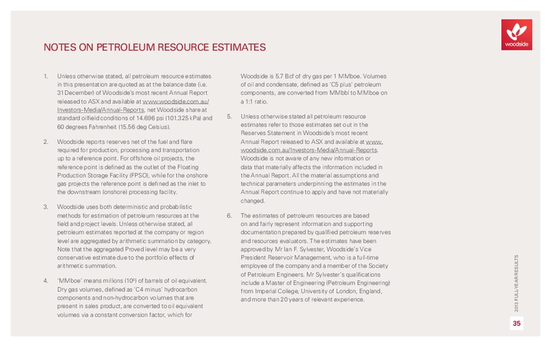 2013 Full year results Investor Presentation – Woodside Petroleum Ltd. – slide 36