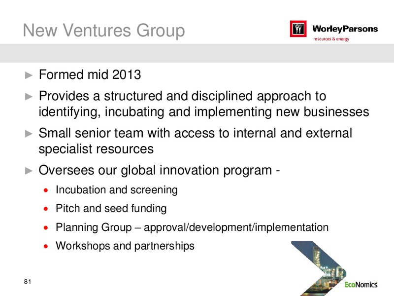 SYDNEY INVESTOR DAY – WorleyParsons Limited – slide 81