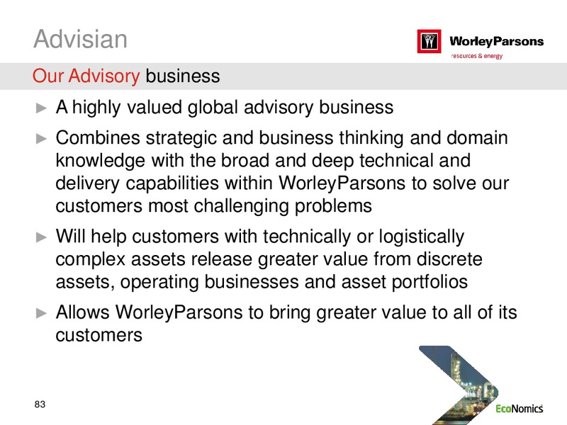 SYDNEY INVESTOR DAY – WorleyParsons Limited – slide 83