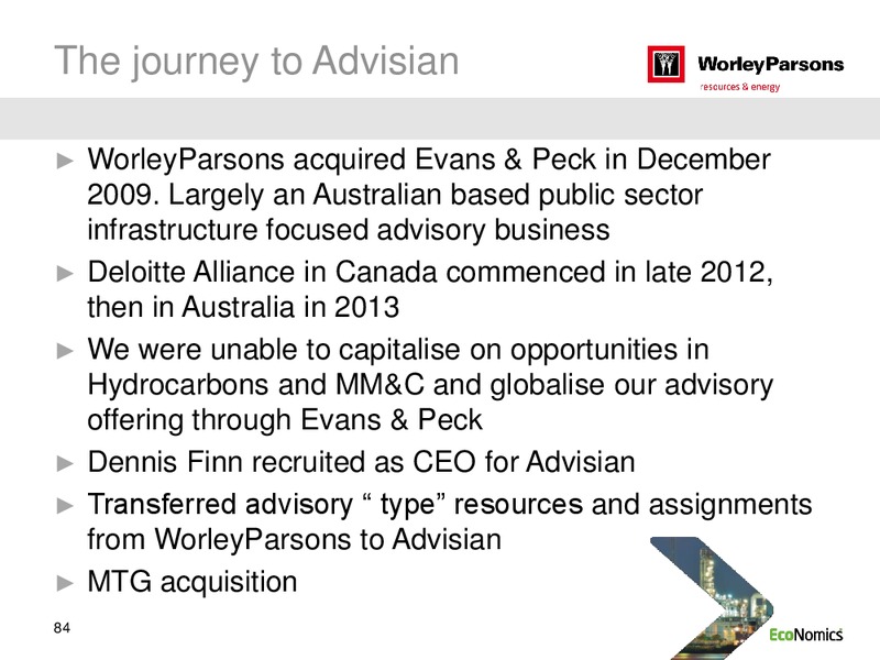 SYDNEY INVESTOR DAY – WorleyParsons Limited – slide 84