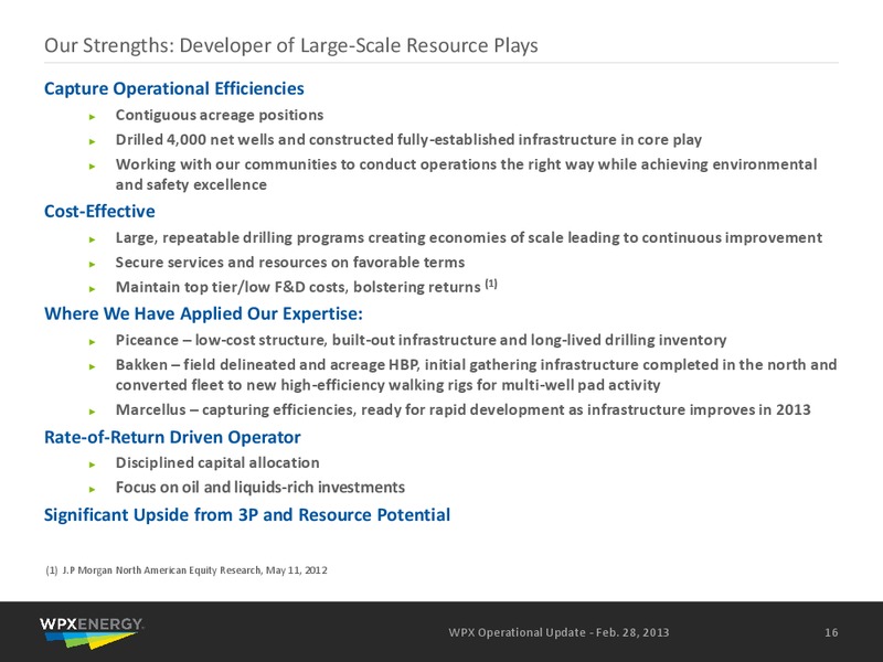 February 2013 Operational Update – WPX Energy, Inc. – slide 14