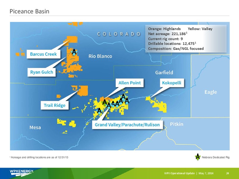OPERATIONAL UPDATE – WPX Energy, Inc. – slide 22