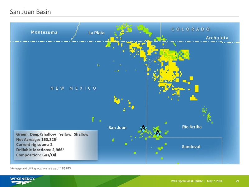 OPERATIONAL UPDATE – WPX Energy, Inc. – slide 27