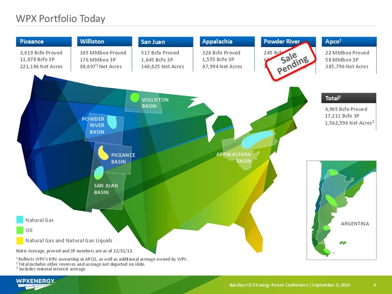 Barclays CEO Energy Power Conference – WPX Energy, Inc. – slide 2