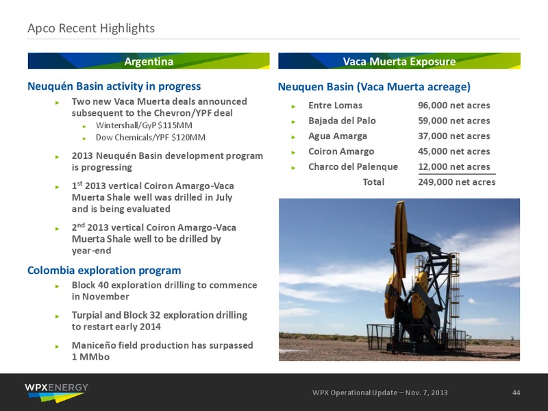 November 2013 Operational Update – WPX Energy, Inc. – slide 42