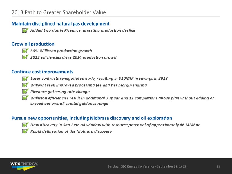 Barclays CEO Investor Conference – WPX Energy, Inc. – slide 15