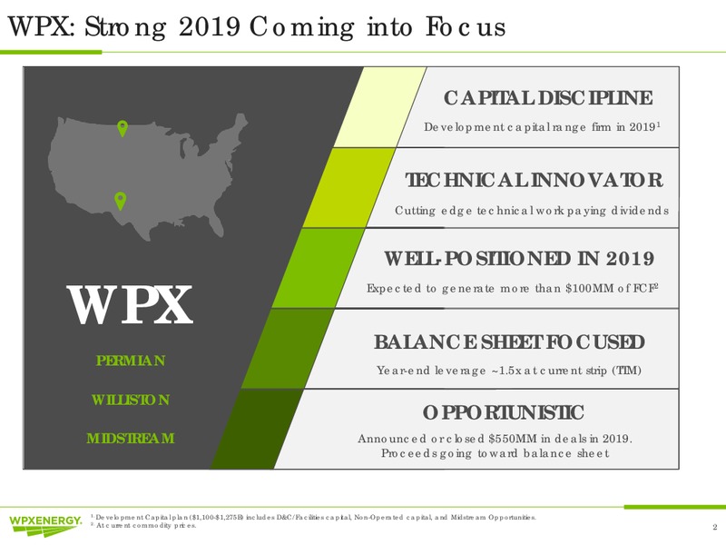 1Q 2019 Earnings Presentation – WPX Energy, Inc. – slide 2