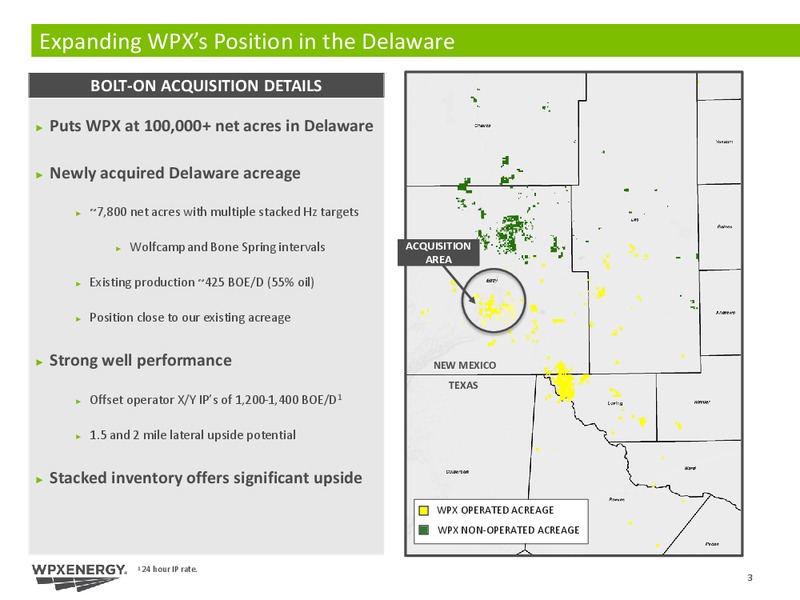 Q2 2016 Investor Update – WPX Energy, Inc. – slide 3