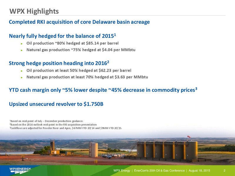 Enercom The Oil and Gas Conference – WPX Energy, Inc. – slide 2