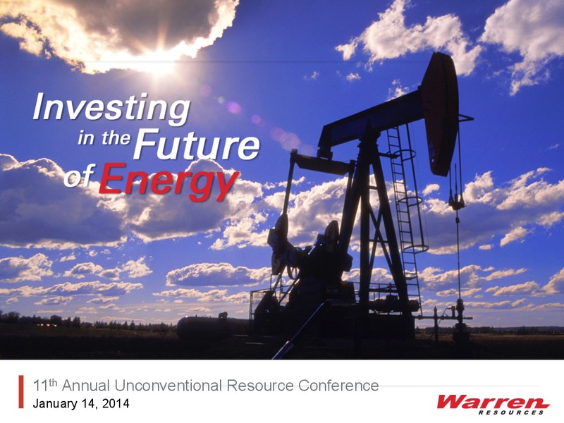 BMO Capital Markets 11th Annual Unconventional Resource Conference – Warren Resources Inc. – slide 1
