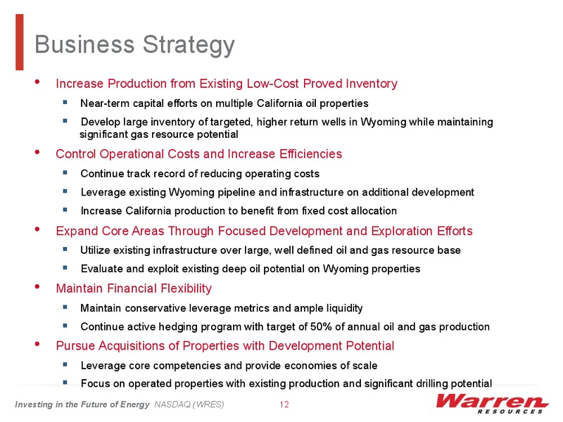 BMO Capital Markets 11th Annual Unconventional Resource Conference – Warren Resources Inc. – slide 11