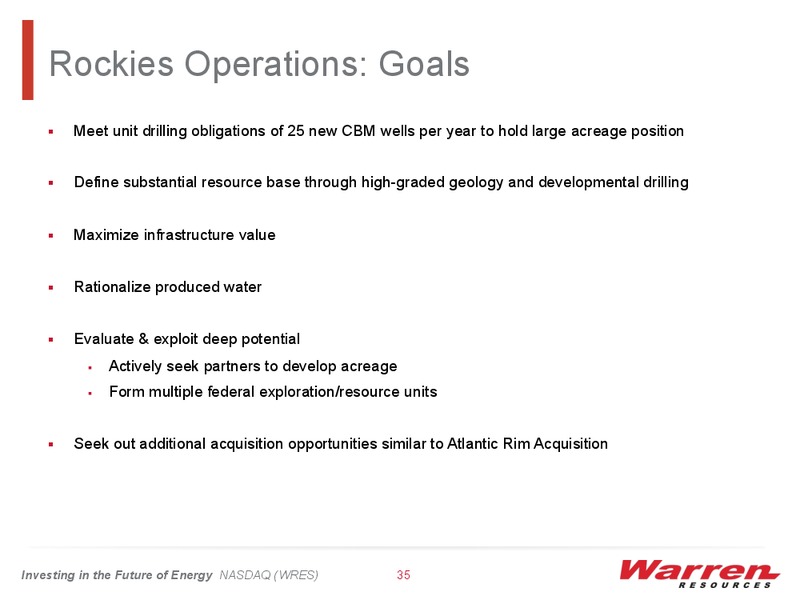 BMO Capital Markets 11th Annual Unconventional Resource Conference – Warren Resources Inc. – slide 34