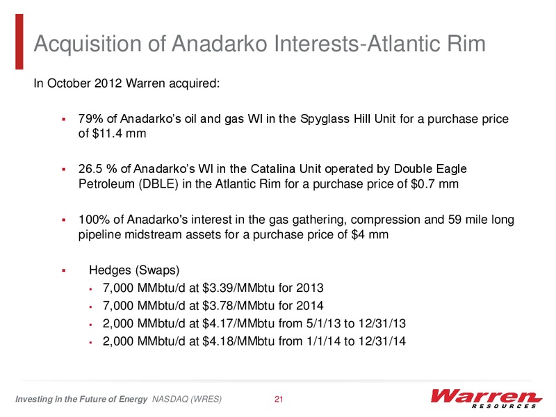 IPAA 2013 Oil Gas Investment Symposium – Warren Resources Inc. – slide 20
