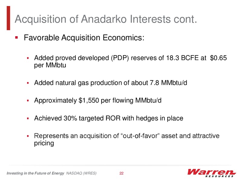 IPAA 2013 Oil Gas Investment Symposium – Warren Resources Inc. – slide 21