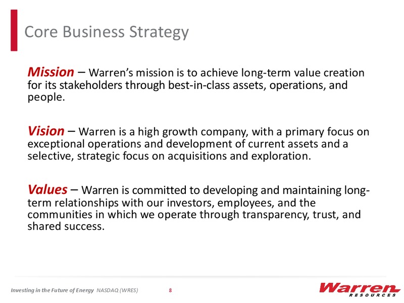 JUNE 2015 CONFERENCE CALL – Warren Resources Inc. – slide 7
