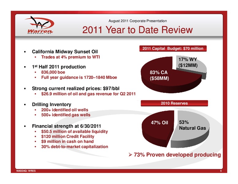 EnerComs 2011 Oil Gas Conference – Warren Resources Inc. – slide 5