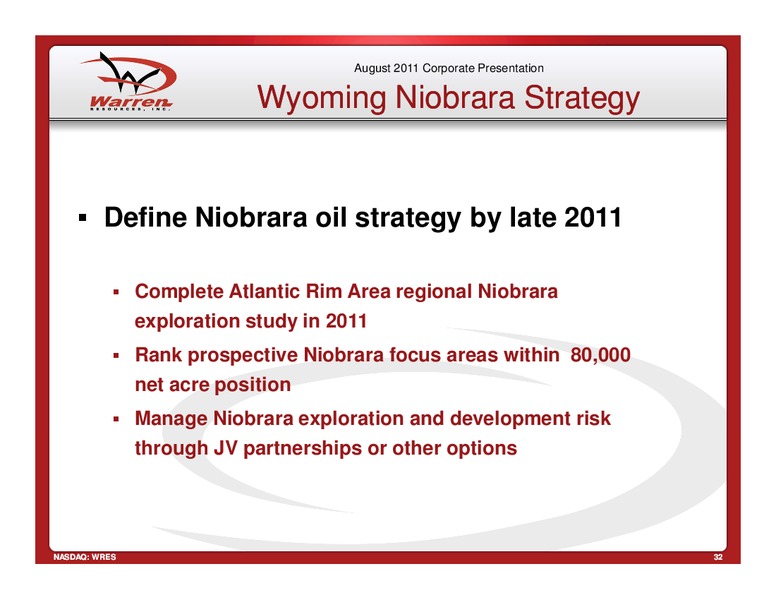EnerComs 2011 Oil Gas Conference – Warren Resources Inc. – slide 32