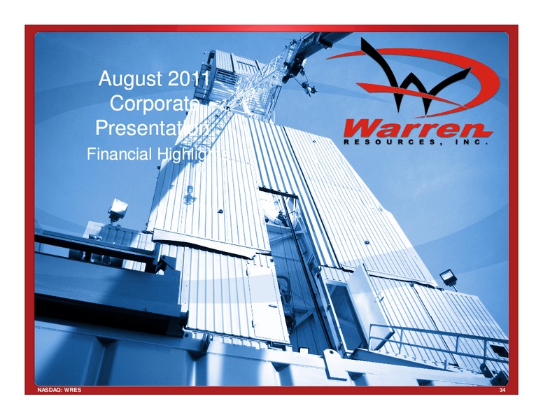 EnerComs 2011 Oil Gas Conference – Warren Resources Inc. – slide 34