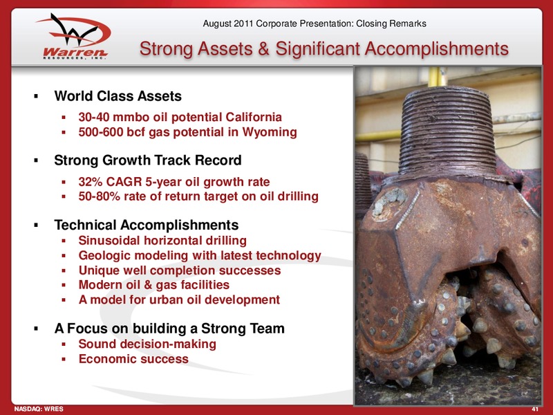 Rodman Renshaw Annual Global Investment Conference – Warren Resources Inc. – slide 41