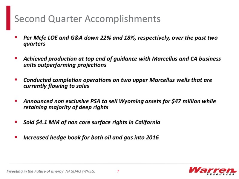 Imperial Capital Global Opportunities Conference – Warren Resources Inc. – slide 6
