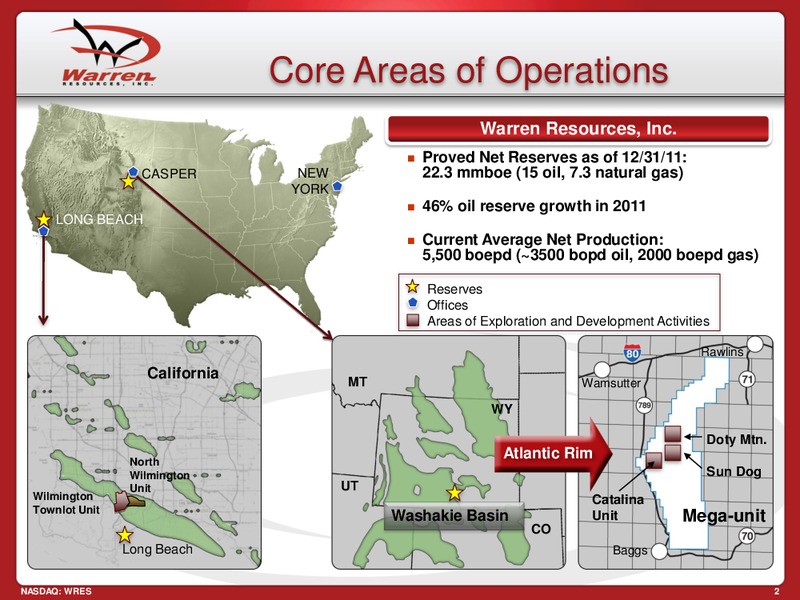 Credit Suisse 3rd Annual Small Mid Cap Conference – Warren Resources Inc. – slide 2