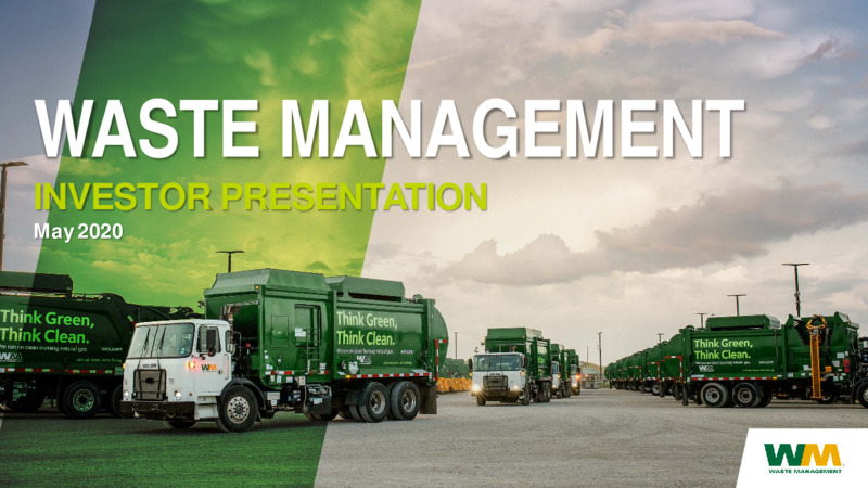 May 2020 Investor Presentation – Waste Management – slide 1