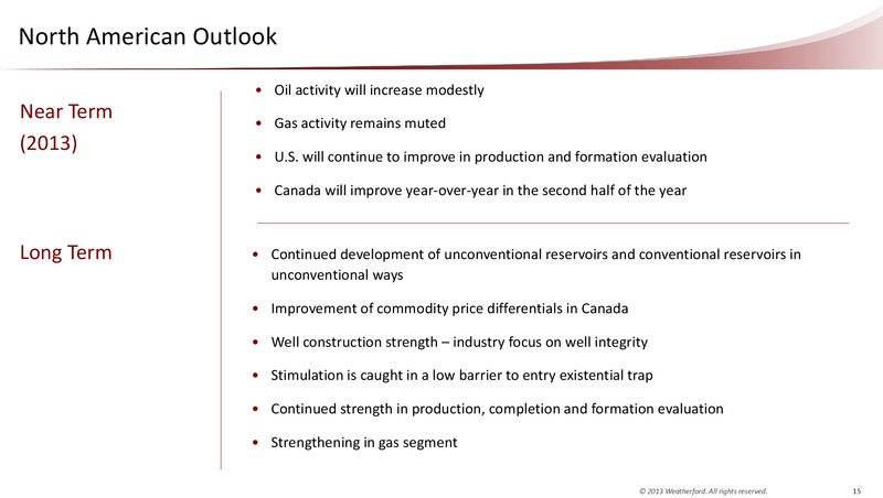 UBS GLOBAL OIL AND GAS CONFERENCE – Weatherford International Ltd. – slide 14