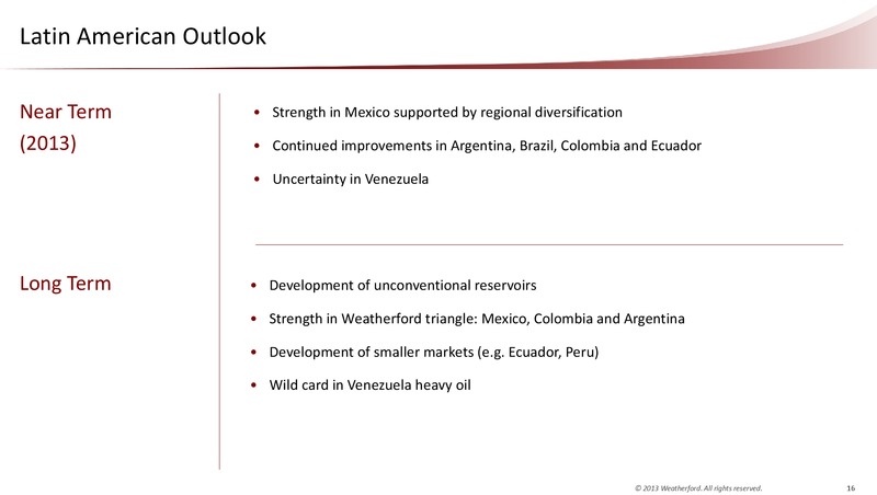 UBS GLOBAL OIL AND GAS CONFERENCE – Weatherford International Ltd. – slide 15