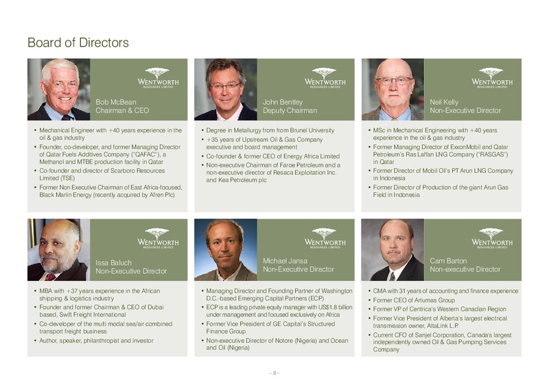 February 2011 Corporate Presentation – Wentworth Resources Ltd – slide 7