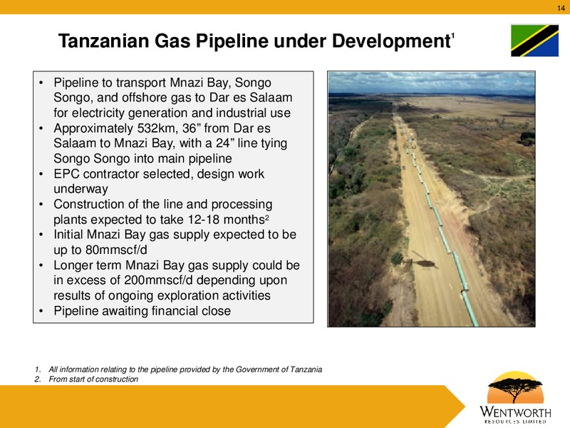 June 2012 Corporate Presentation – Wentworth Resources Ltd – slide 13