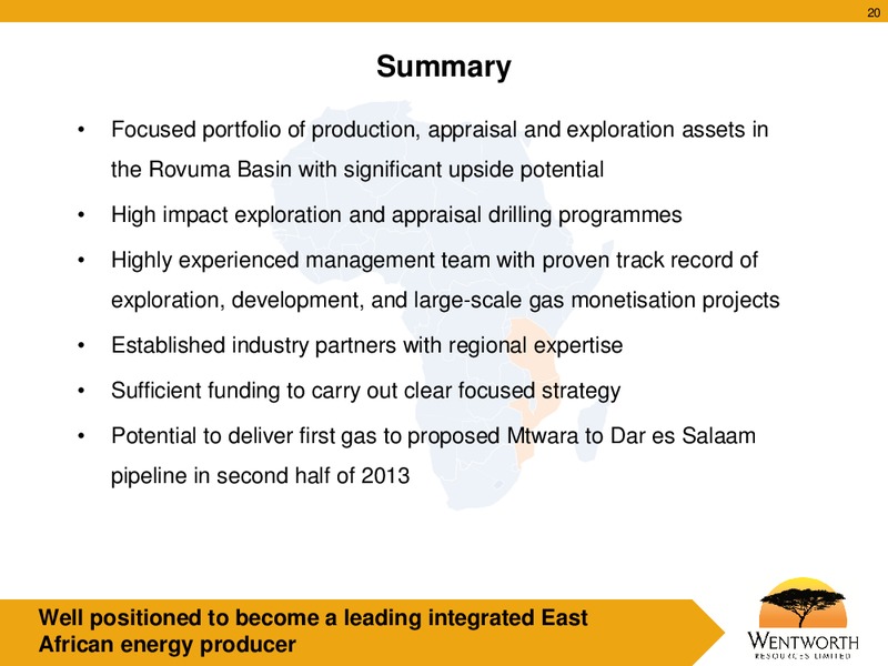 June 2012 Corporate Presentation – Wentworth Resources Ltd – slide 19