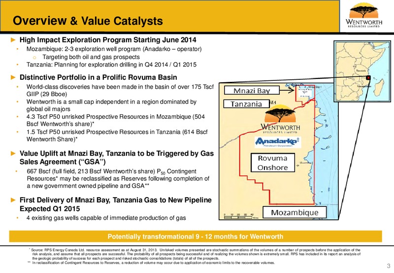 June 2014 Corporate Presentation – Wentworth Resources Ltd – slide 2