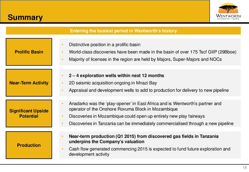 June 2014 Corporate Presentation – Wentworth Resources Ltd – slide 17