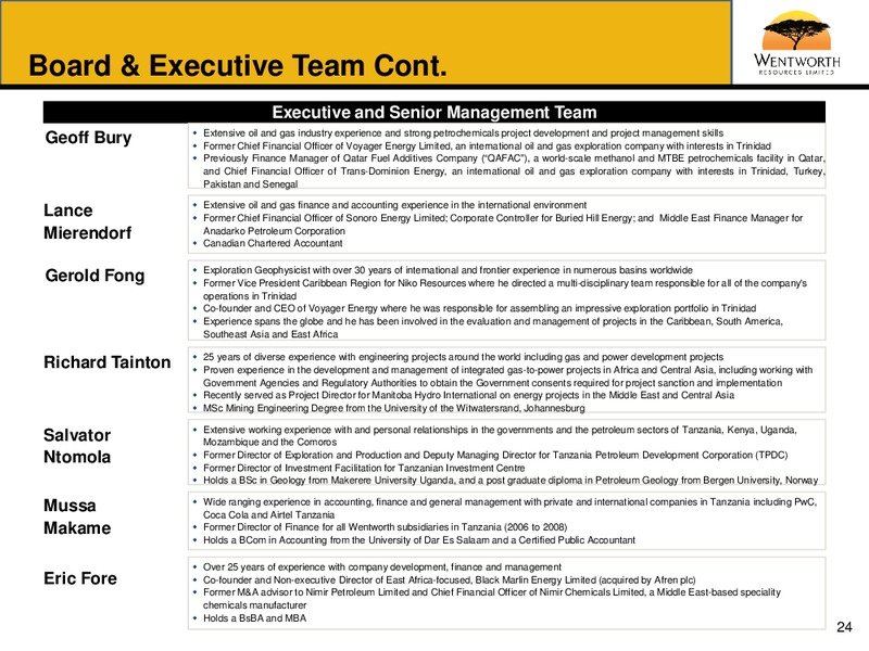 FirstEnergy Capital Global Energy Conference – Wentworth Resources Ltd – slide 23