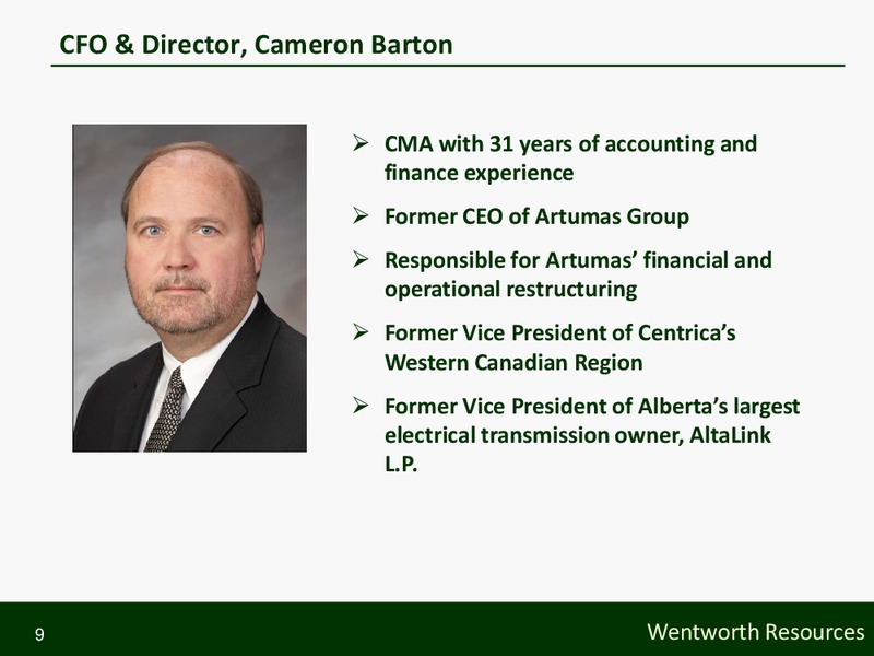 September 2010 Annual General Meeting – Wentworth Resources Ltd – slide 9