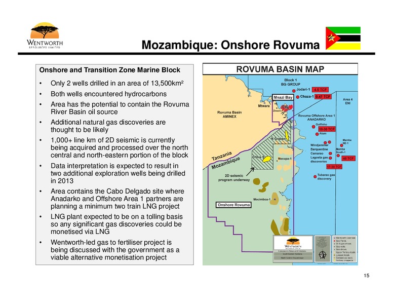 Africa Oil Week – Wentworth Resources Ltd – slide 14