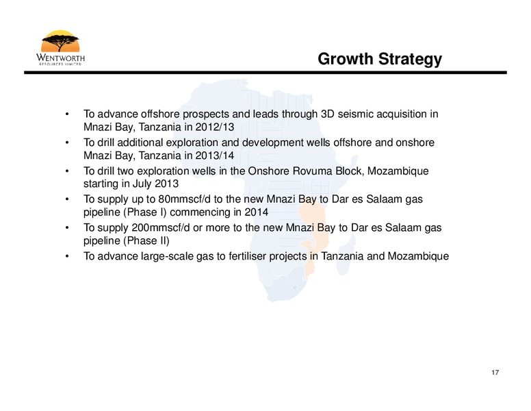 Africa Oil Week – Wentworth Resources Ltd – slide 16