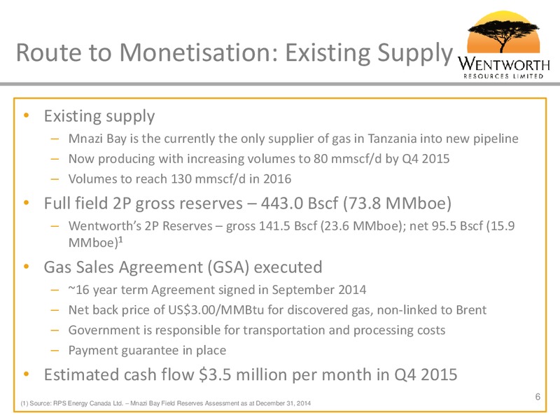 September 2015 Corporate Presentation – Wentworth Resources Ltd – slide 7