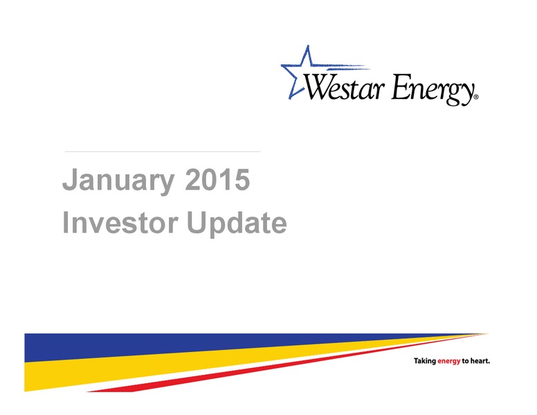 INVESTOR UPDATE – Westar Energy – slide 1