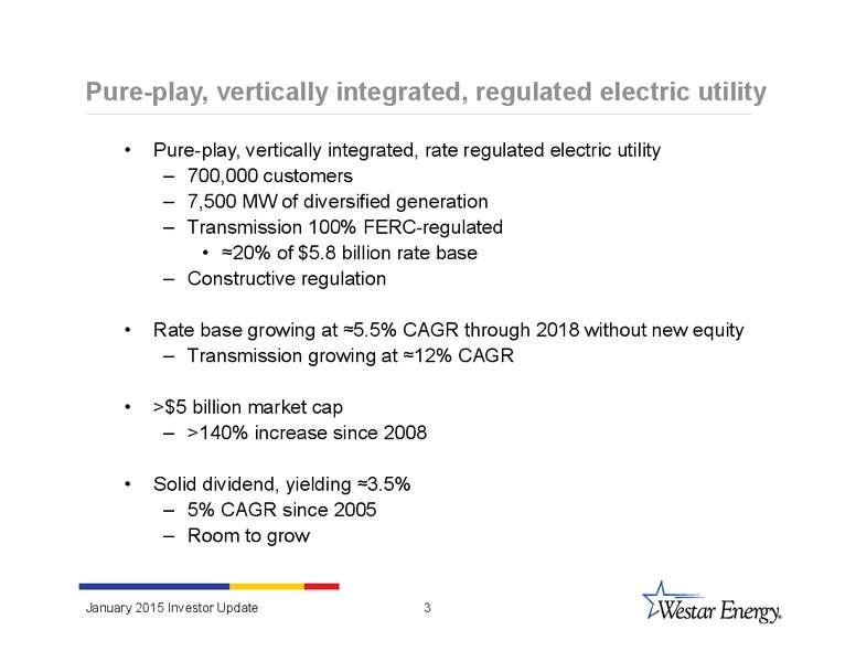 INVESTOR UPDATE – Westar Energy – slide 2