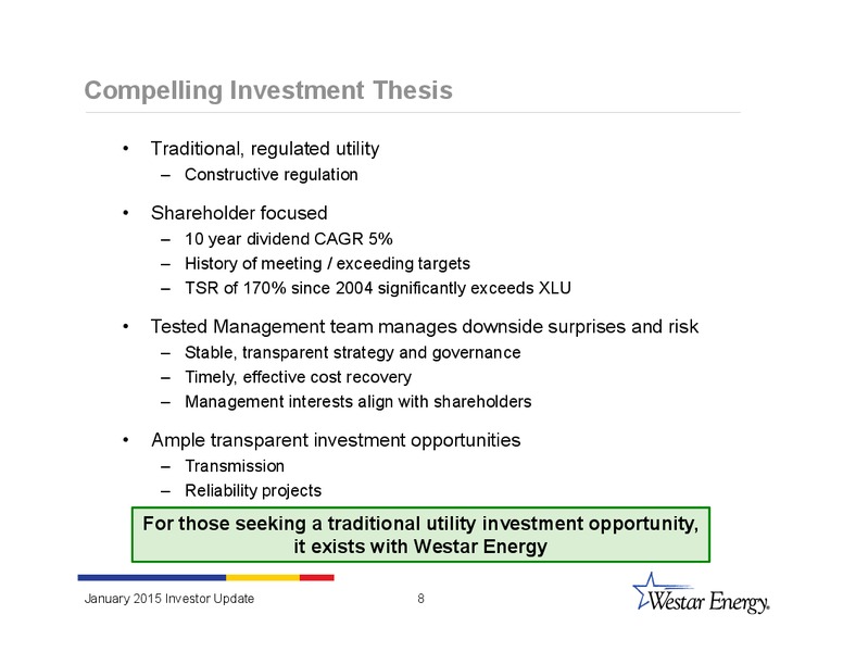 INVESTOR UPDATE – Westar Energy – slide 7