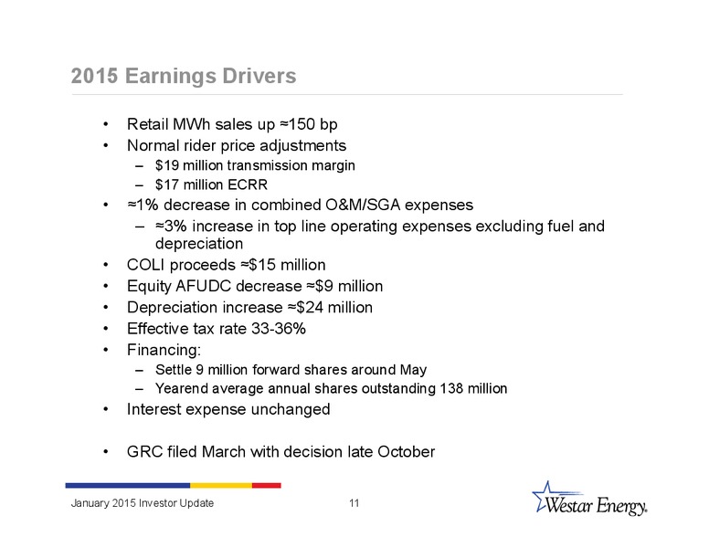 INVESTOR UPDATE – Westar Energy – slide 10