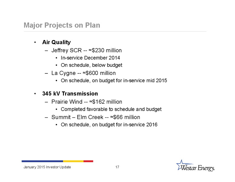 INVESTOR UPDATE – Westar Energy – slide 16